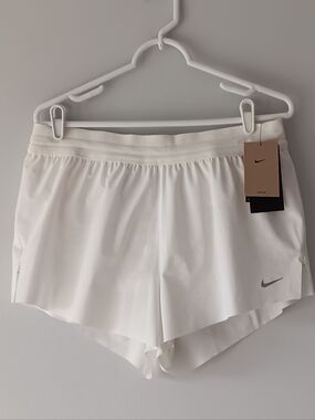 Nike Running Shorts Dri-Fit White Large